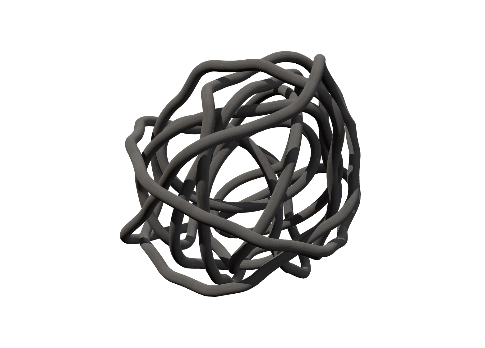 A compact ball made from one closed strand of wool